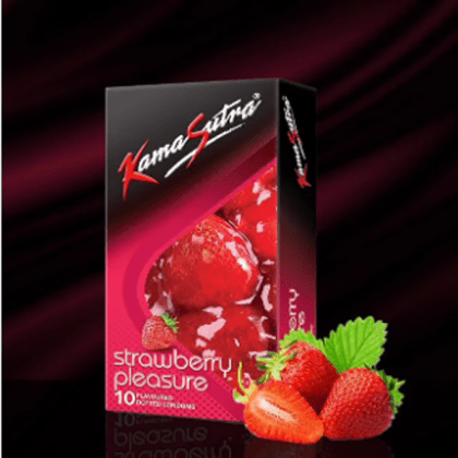 Pack of 10 Kamasutra Strawberry Flavoured Condoms