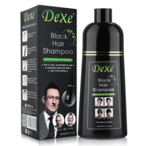 Dexe Black Hair Shampoo 400 ML - Natural Herbal Formula - Long-Lasting Fast Acting Dye - Easy & Safe to Use
